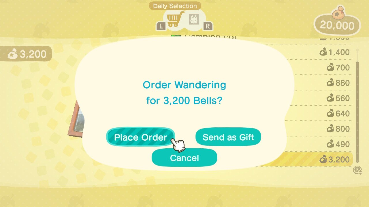 Animal Crossing New Horizons Nook Shopping Kk Order