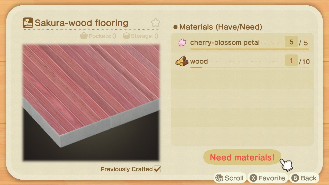 Animal Crossing New Horizons Sakura Wood Floor