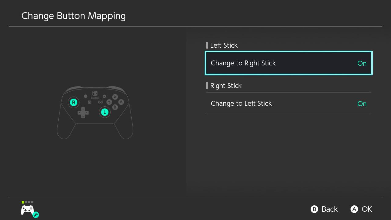 How to remap Switch controller buttons step 10: select the joystick you want to modify