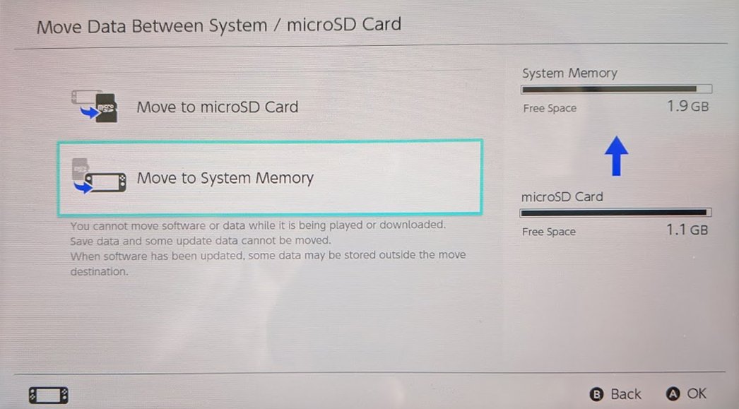 How To Transfer Save Data: Move to microSD Card or Move to System Memory