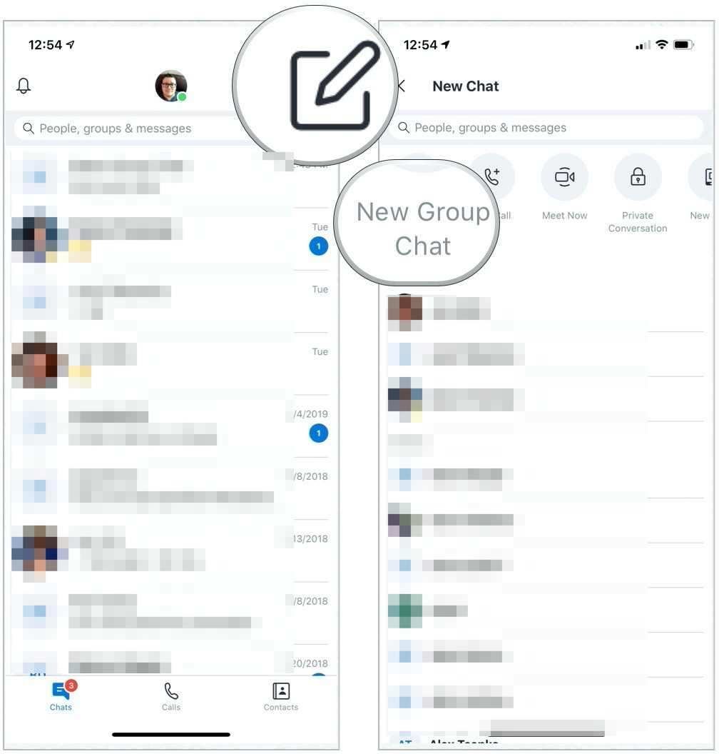 Skype group chat on iPhone