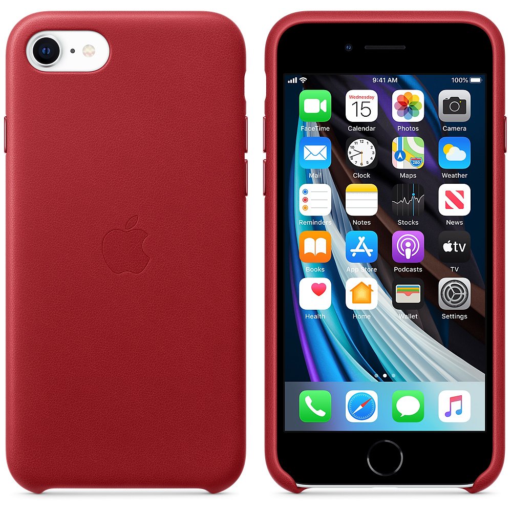 iPhone SE Red Leather Case