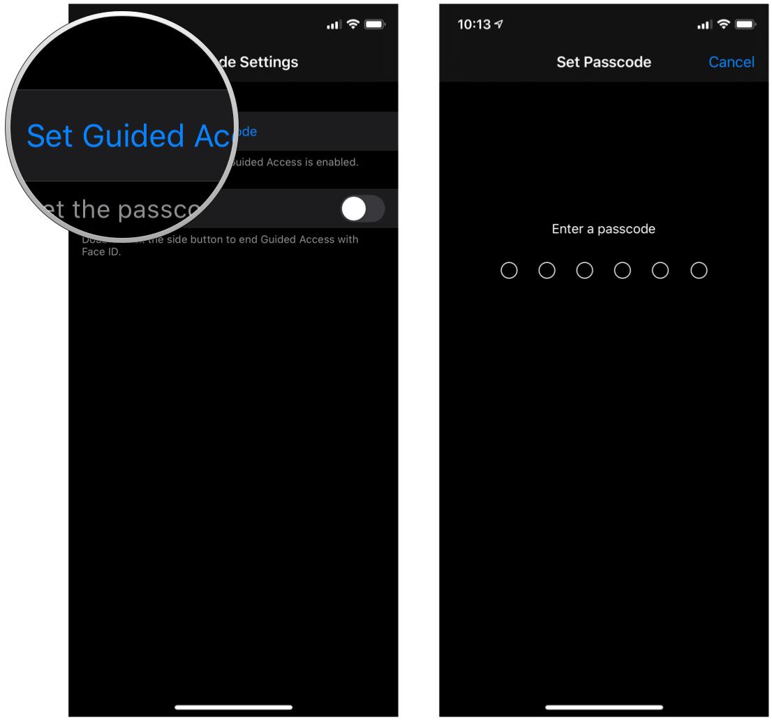 How to use Guided Access on iPhone and iPad by showing steps tap Set Guided Access Passcode, input your passcode and verify it