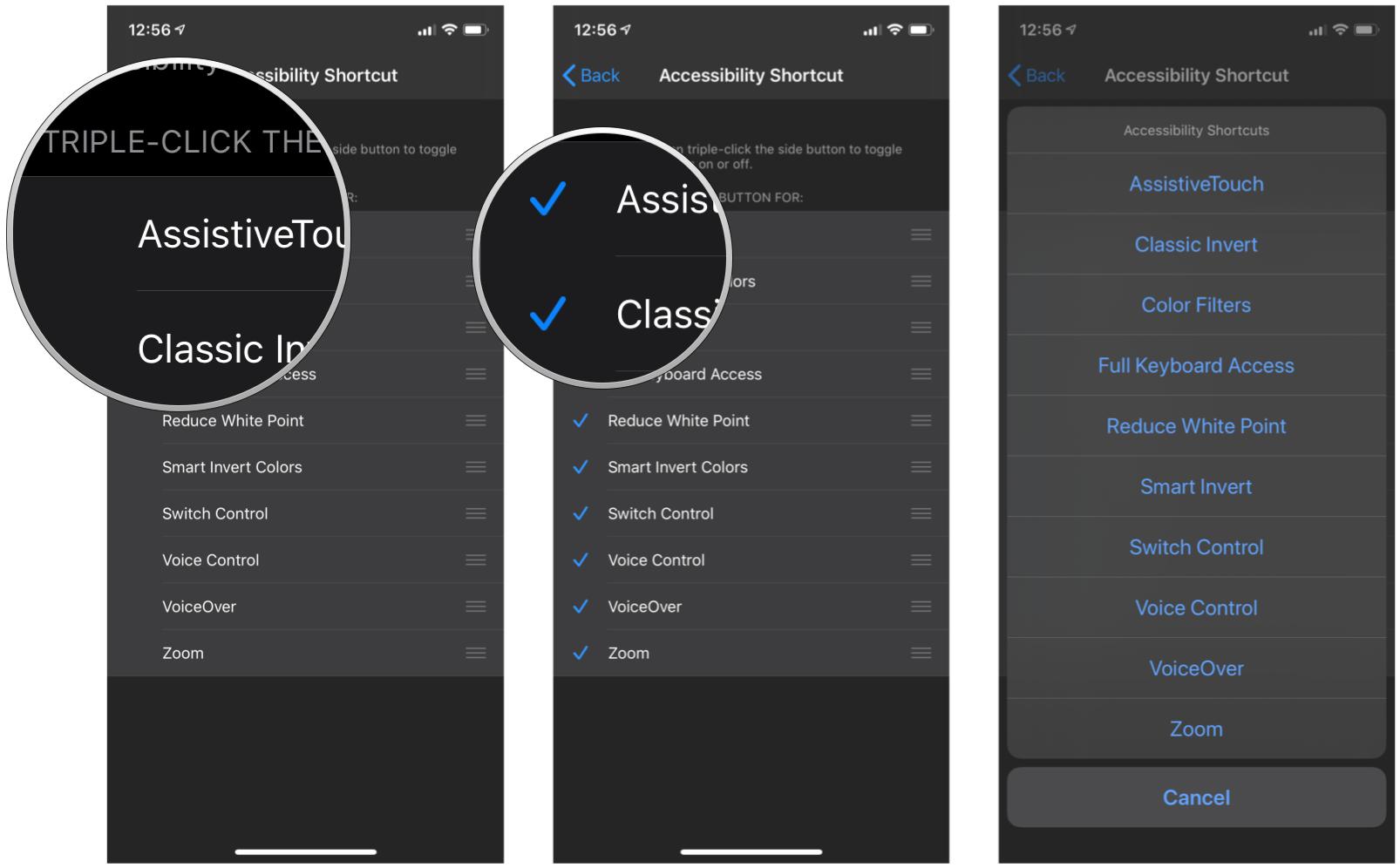 How to use and customize the Accessibility Shortcut on iPhone and iPad by showing steps choose the action you want the shortcut to perform. If there are multiple options, choose what to do from menu