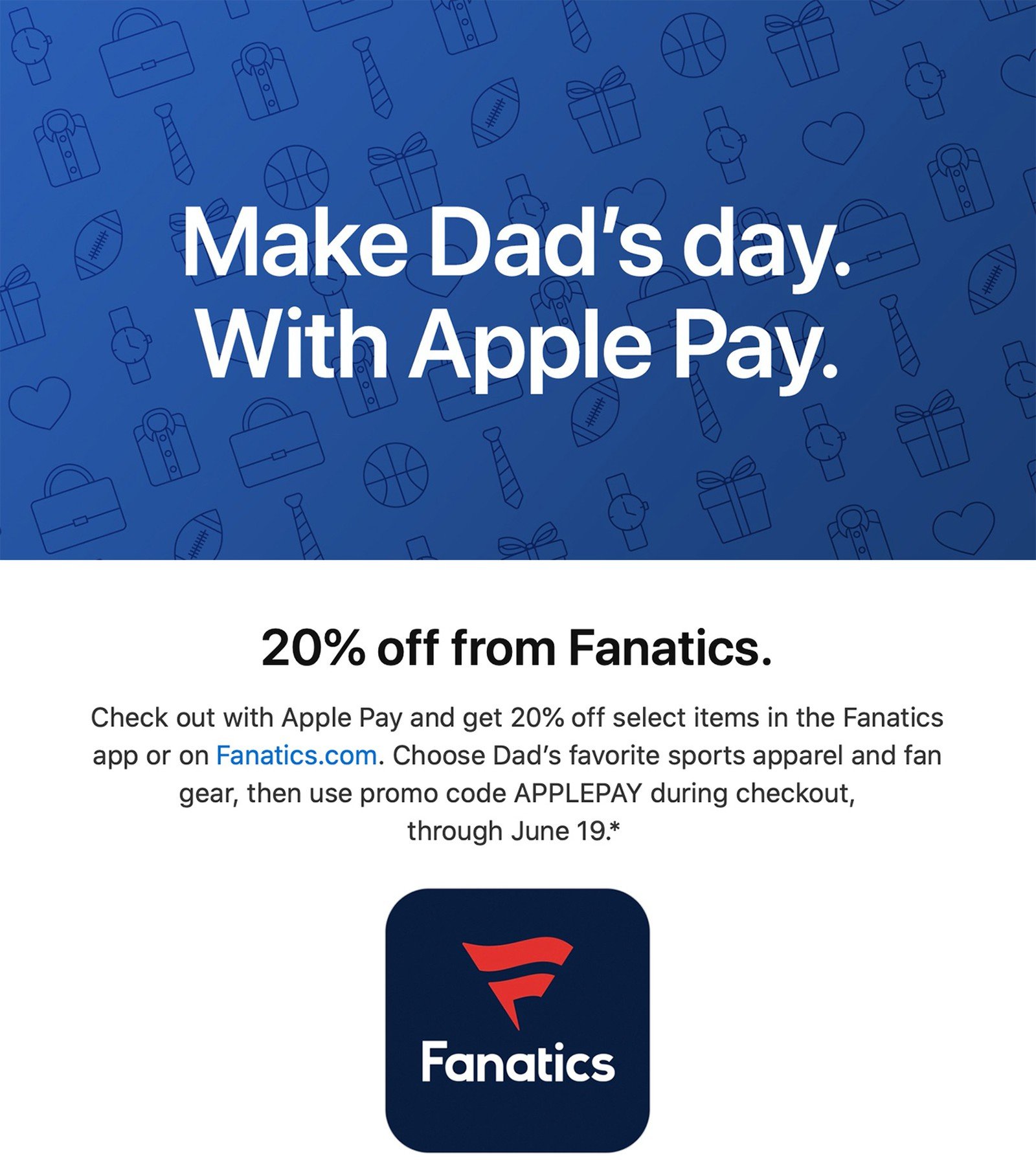 Fanatics Apple Pay Promotion