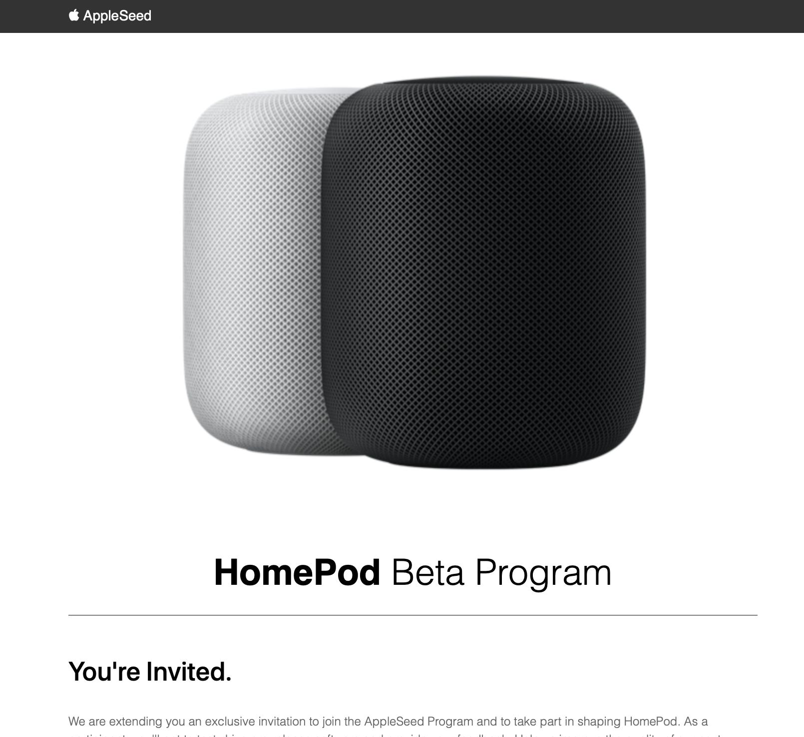 Homepod Beta Invite