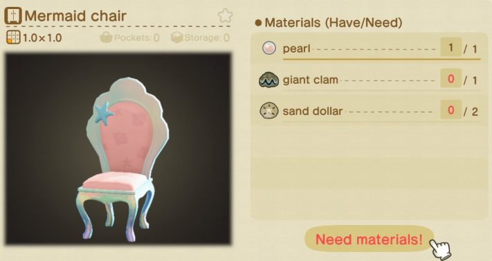 Animal Crossing Mermaid Chair