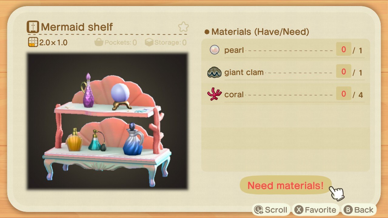 Animal Crossing Mermaid Shelf