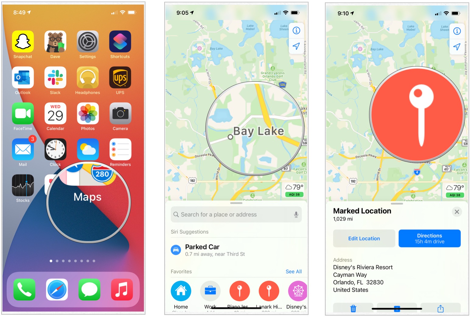 To drop a pin in Apple Maps, tap and hold on a location. It's that simple!
