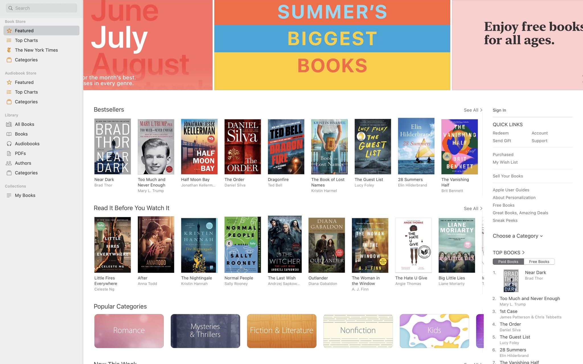 Books app on Mac