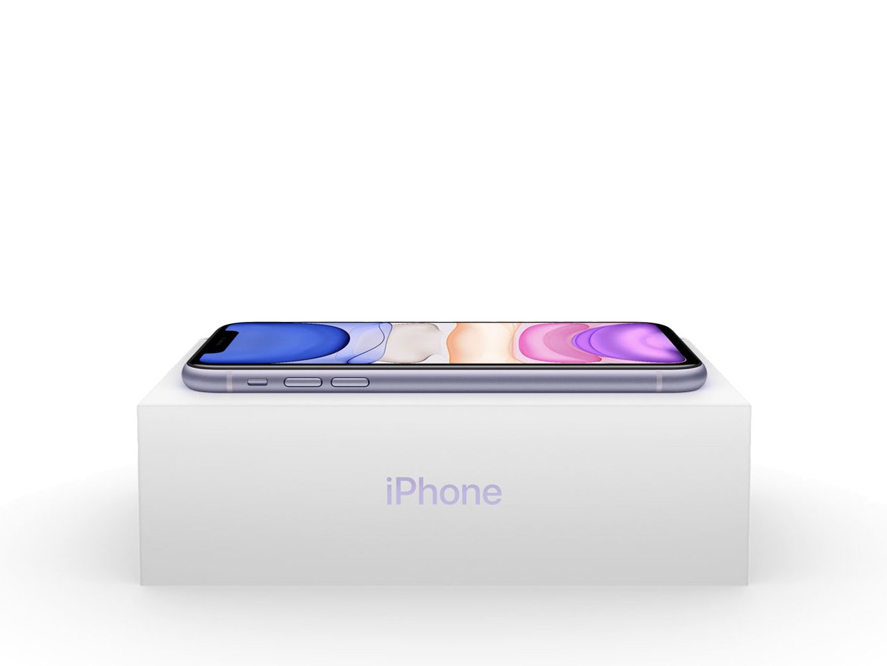 iPhone 11 on top of box