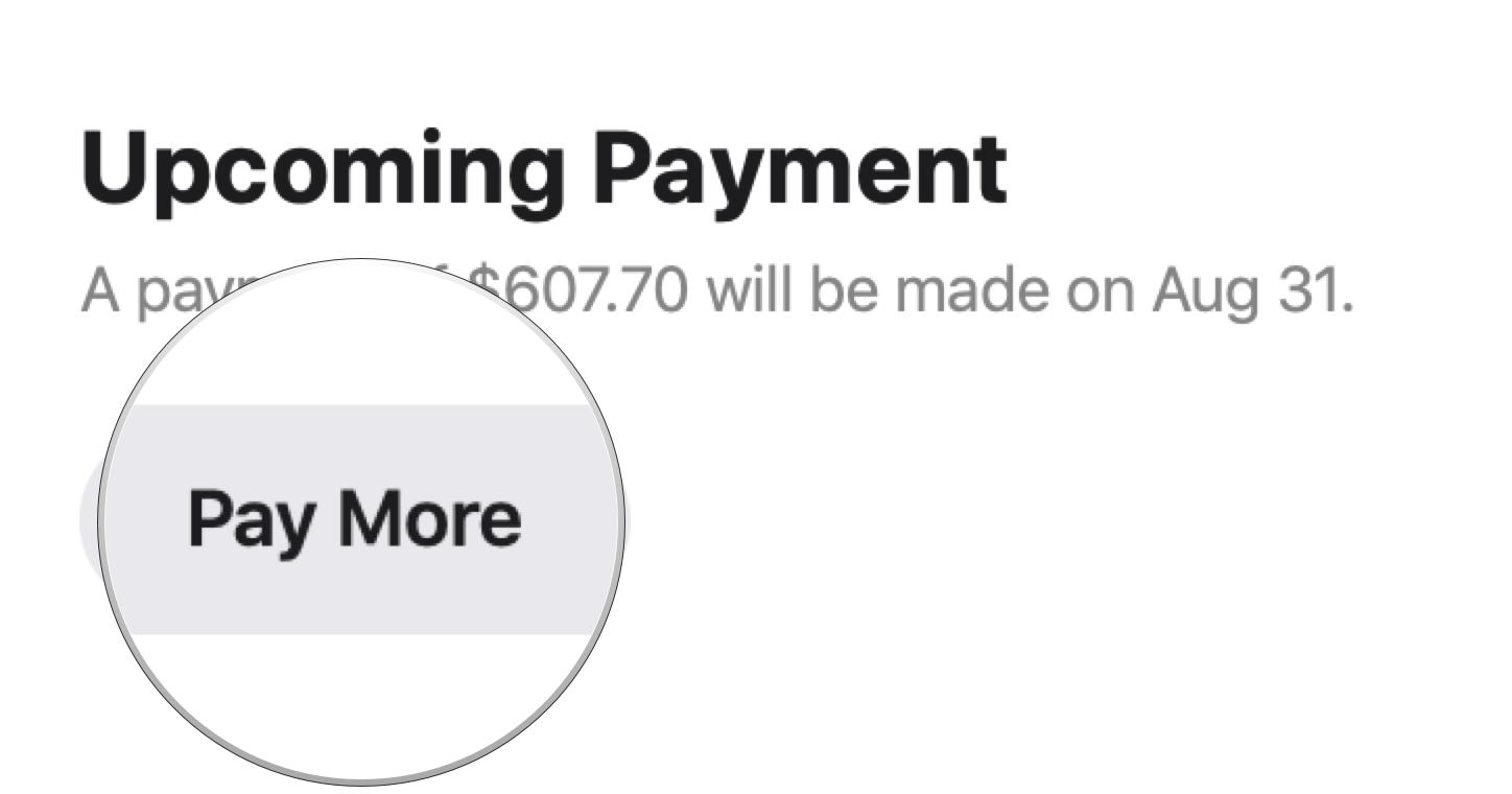 Make a payment on your Apple Card bill by showing steps: Click Pay or Pay Now if you already have scheduled payments set up