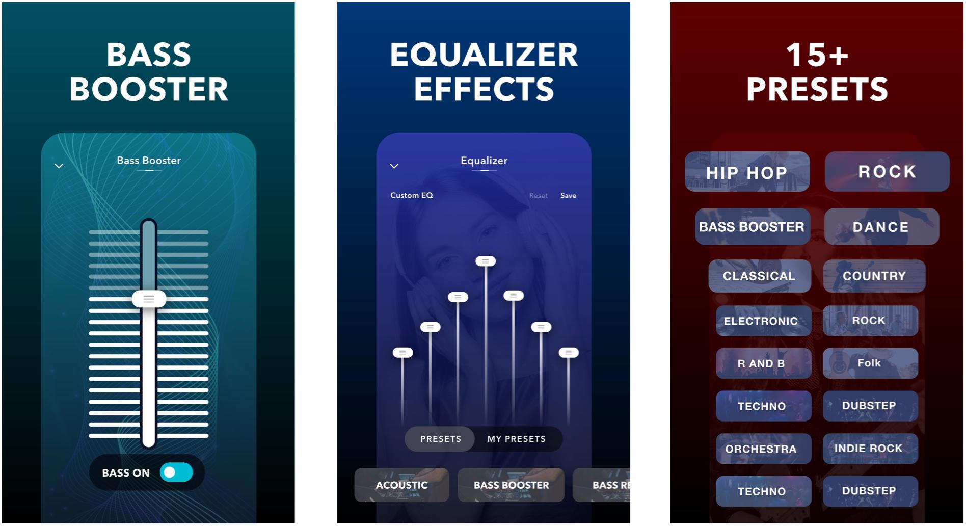 Equalizer Fx Bass Booster App Screens