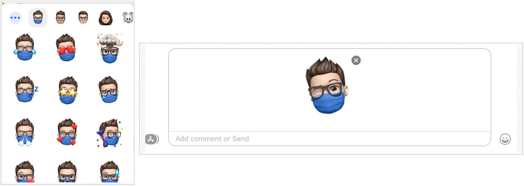 Pour utiliser les autocollants Memoji sur Mac, sélectionnez l'autocollant Memoji que vous souhaitez envoyer, saisissez votre message et cliquez sur la touche retour pour envoyer votre message.
