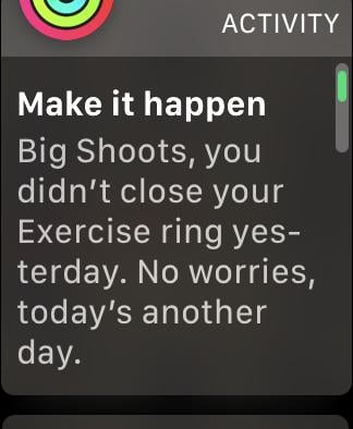 Apple Watch Notification screenshot