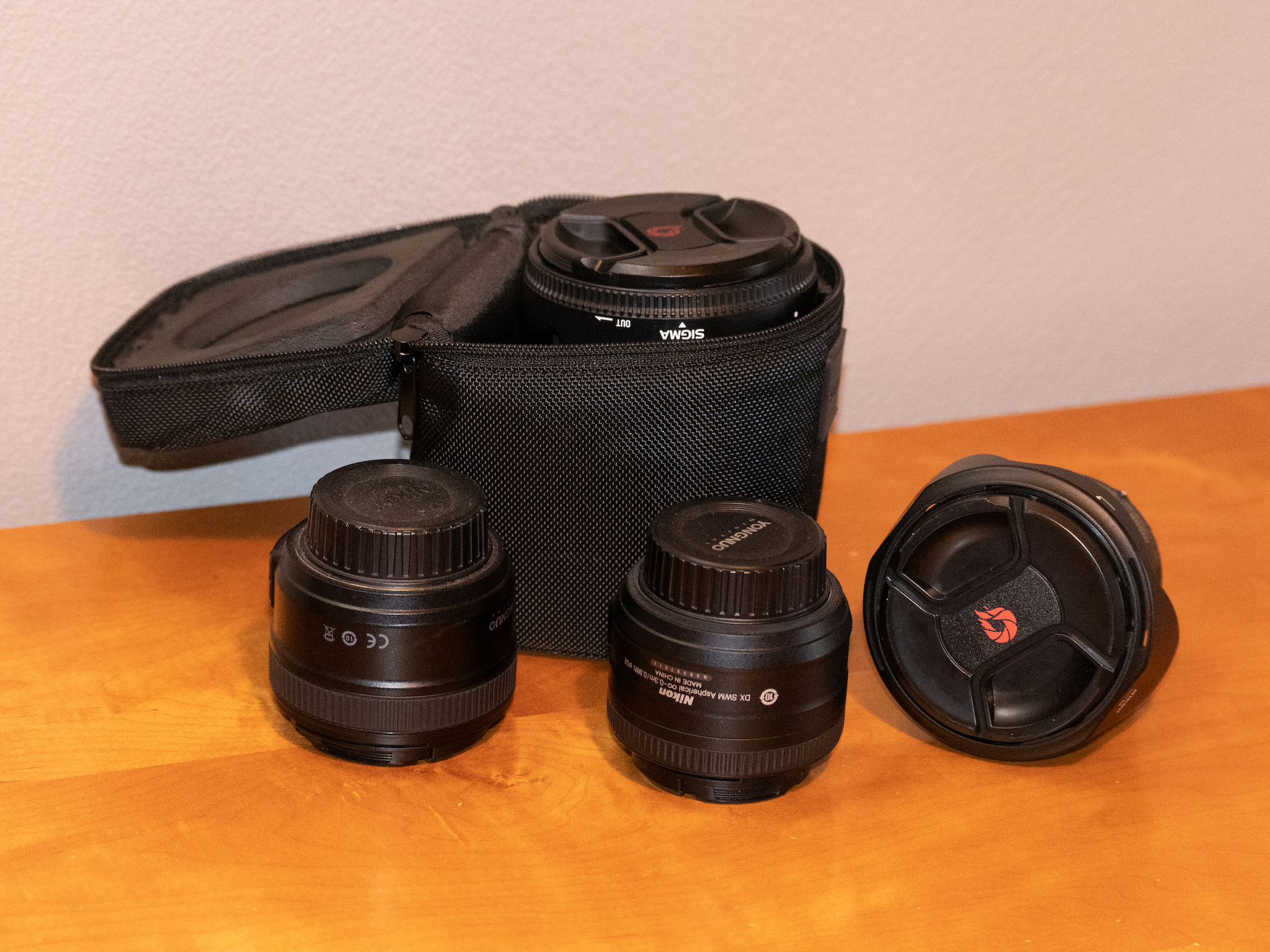 Madezz Camera Lens Bag 4pcs Camera Lens Storage Bag Protective Case Shockproof Pouch for DSLR 
