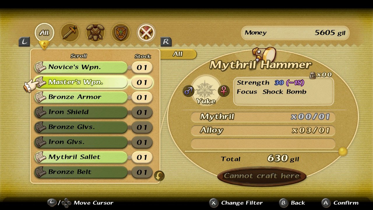Final Fantasy Crystal Chronicles Remastered Edition Crafting