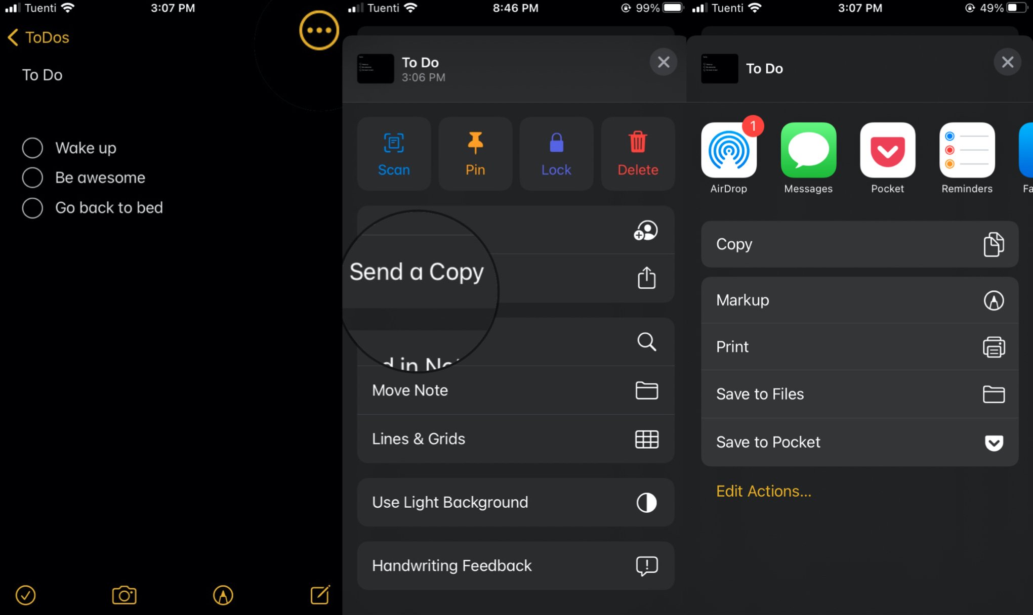 How To Send A Copy Of Your Notes on iPhone and iPad