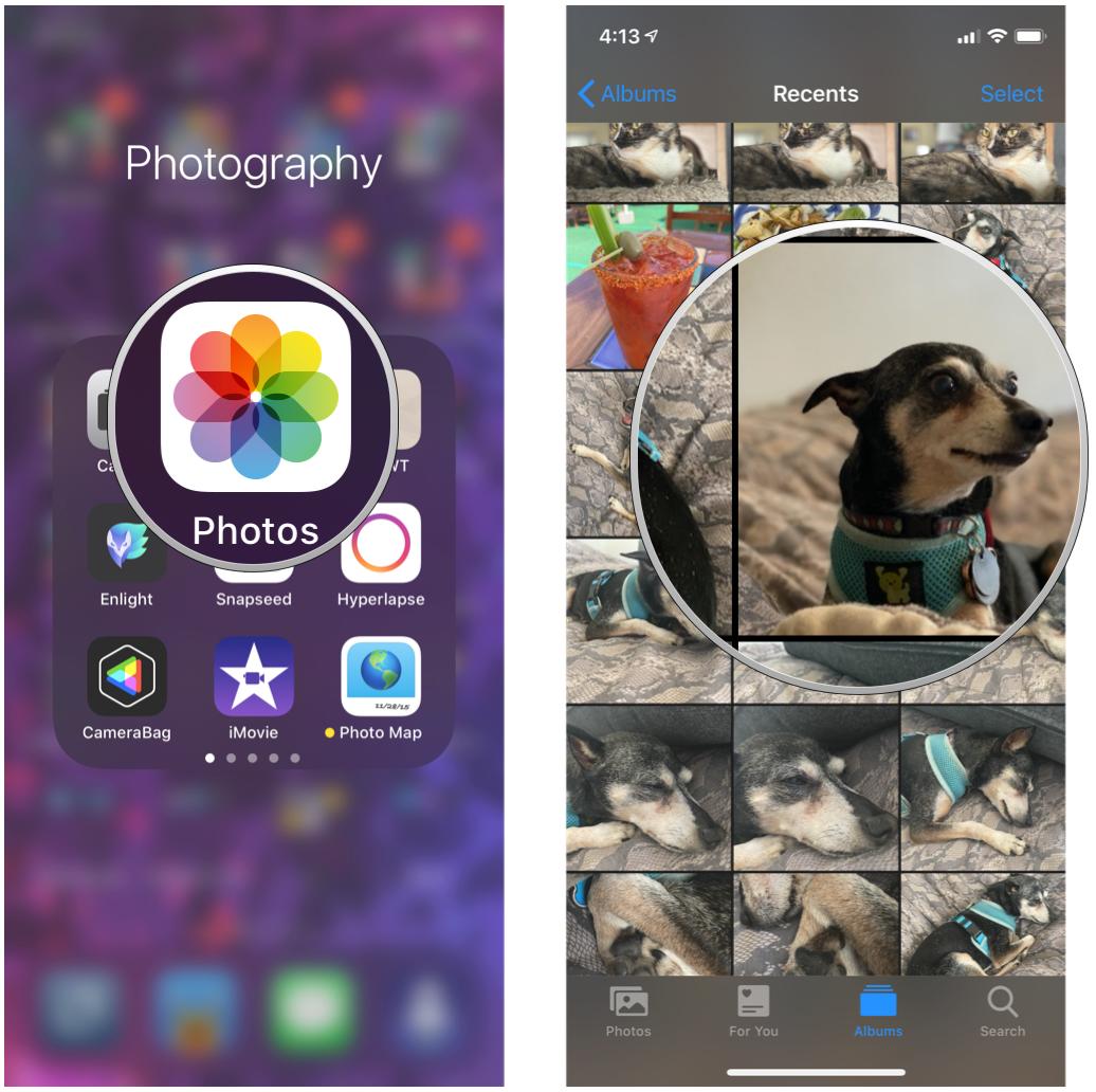 Как поделиться отдельными фотографиями из приложения «Фото» на iPhone, показывая шаги: Запустите «Фото», найдите свою фотографию