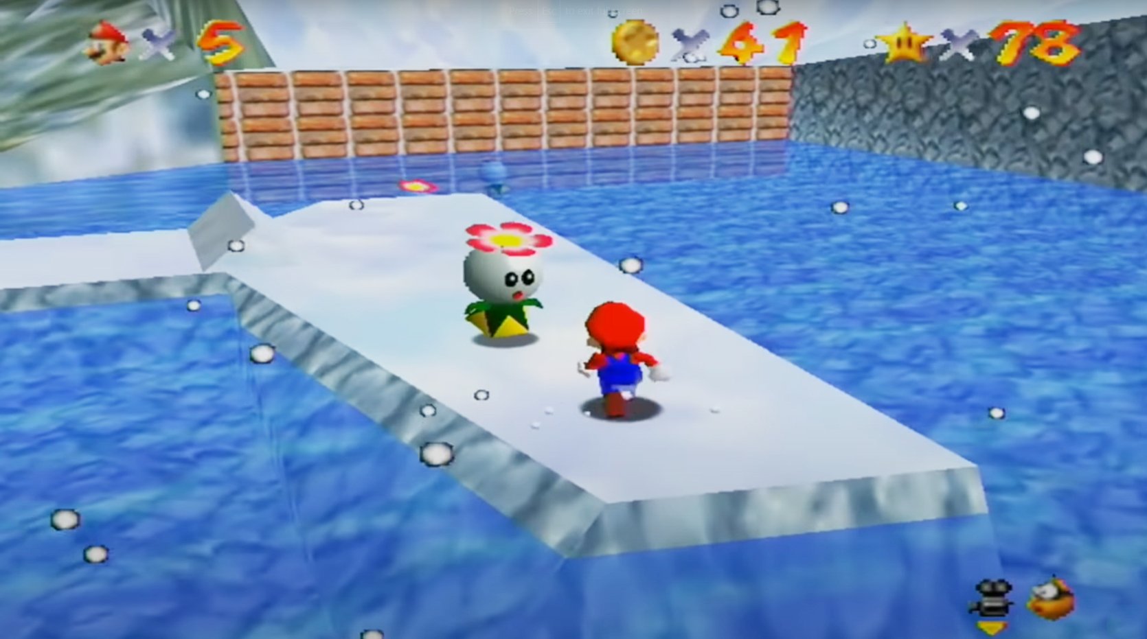 Super Mario 64 Snowman Land
