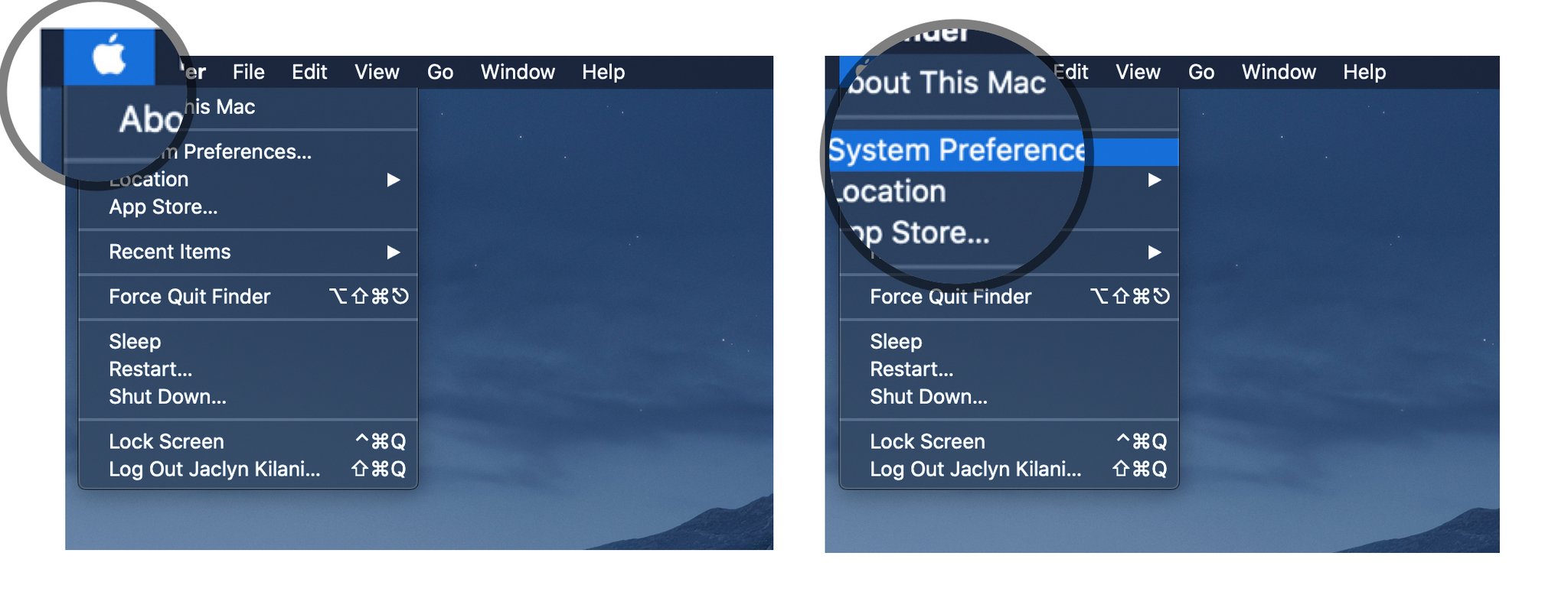 Как включить iCloud Drive на Mac: нажмите «Меню Apple», затем «Системные настройки».