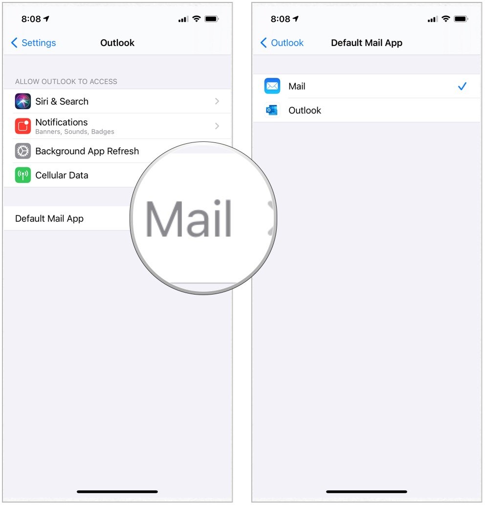 To change the default mail app on iPhone and iPad, tap the Settings app, select the Default Browser App then choose the app from the list