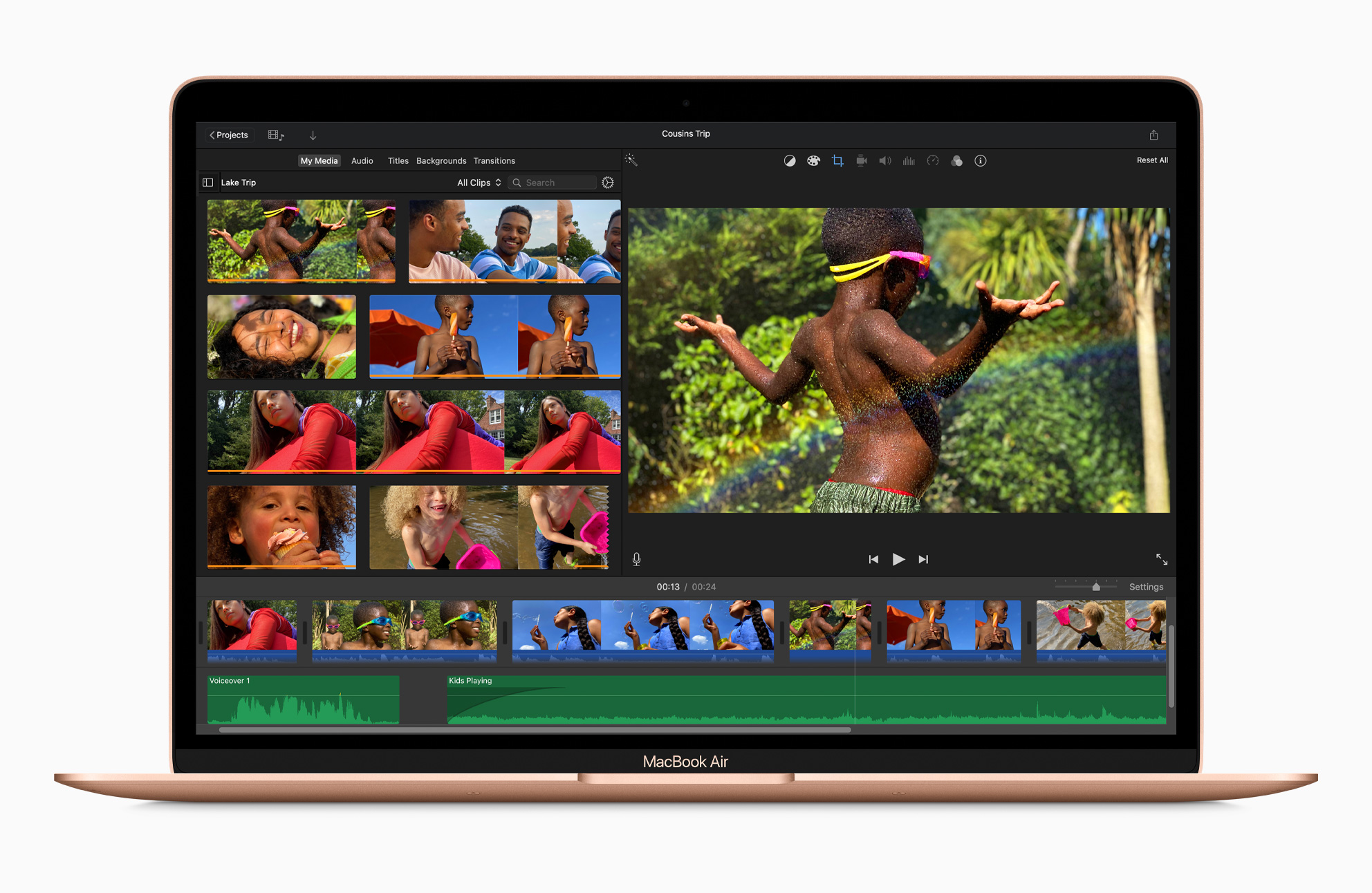 Apple New MacBook Air Gold Imovie Screen