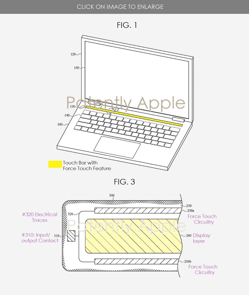 Force Touch Touch Bar Patent