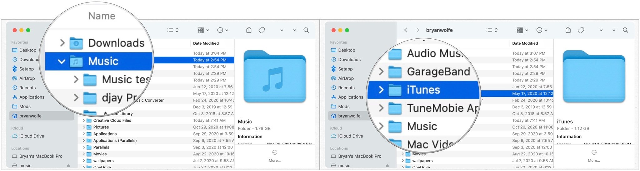 To delete the original Music files, quit the Music app. In Finder, select your Mac's hard drive, then select the Music folder. Select iTunes and drag it to trash.