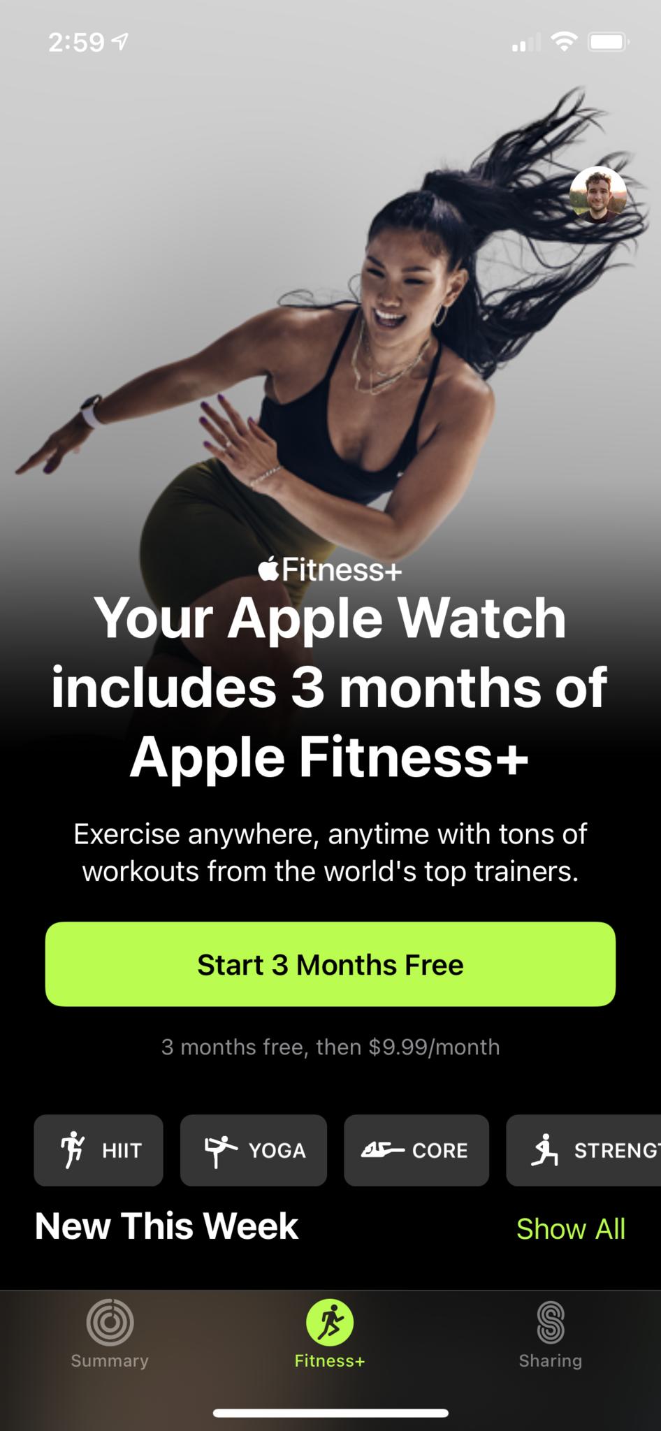 Apple Fitness Plus Trial Screenshot