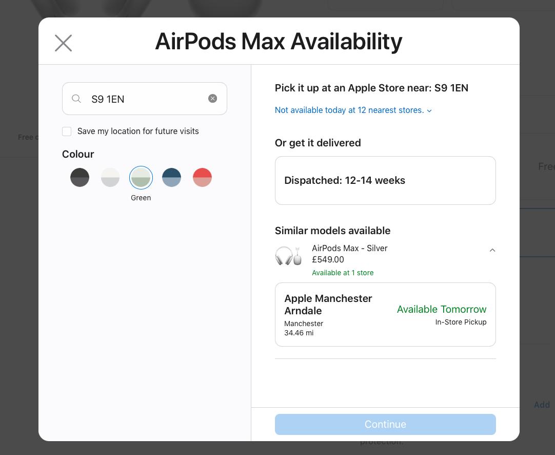 Apple Store Airpods Max Availability
