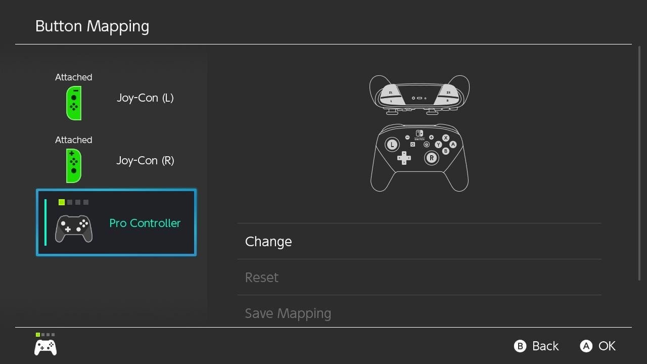 How to save custom mapping step four: Choose the Joy-Con or Pro Controller you want to edit