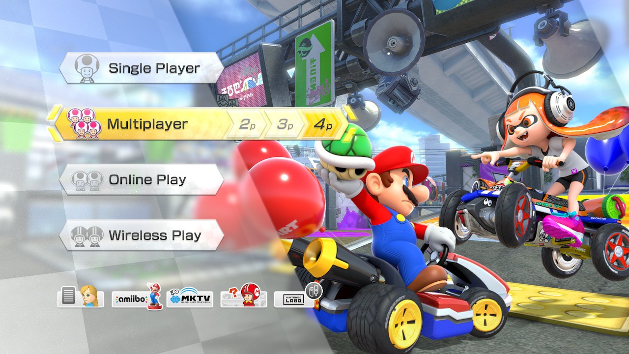 Mario Kart 8 Deluxe Select the number of players