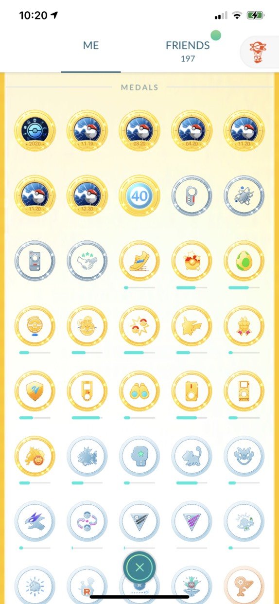 Pokemon Go Medals Screenshot