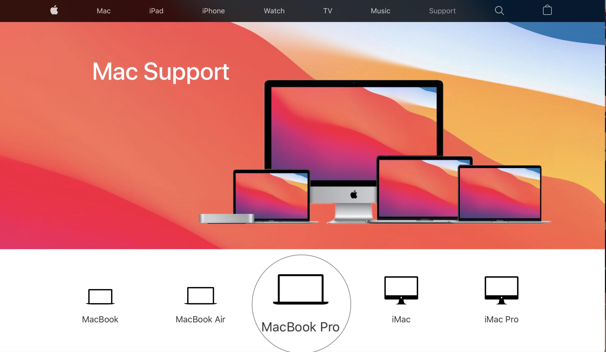 Getting Apple Support  - How to set up a Genius Bar appointment or repair - choose the device
