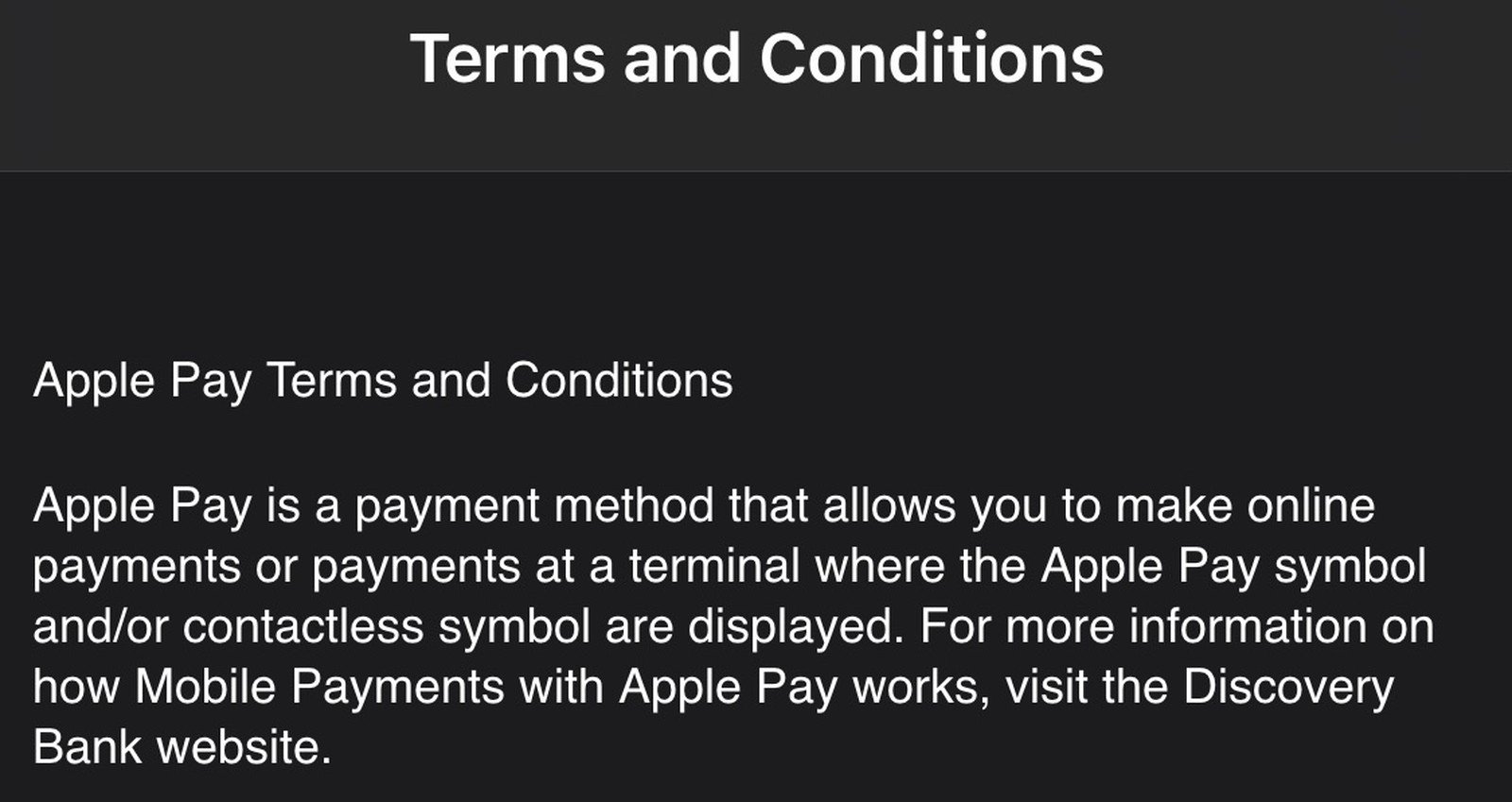 Apple Pay South Africa Terms Conditions
