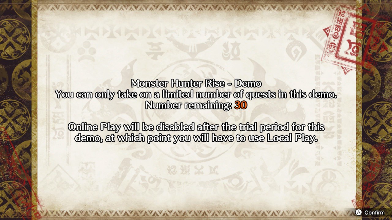 Monster Hunter Rise Demo Limited Quests