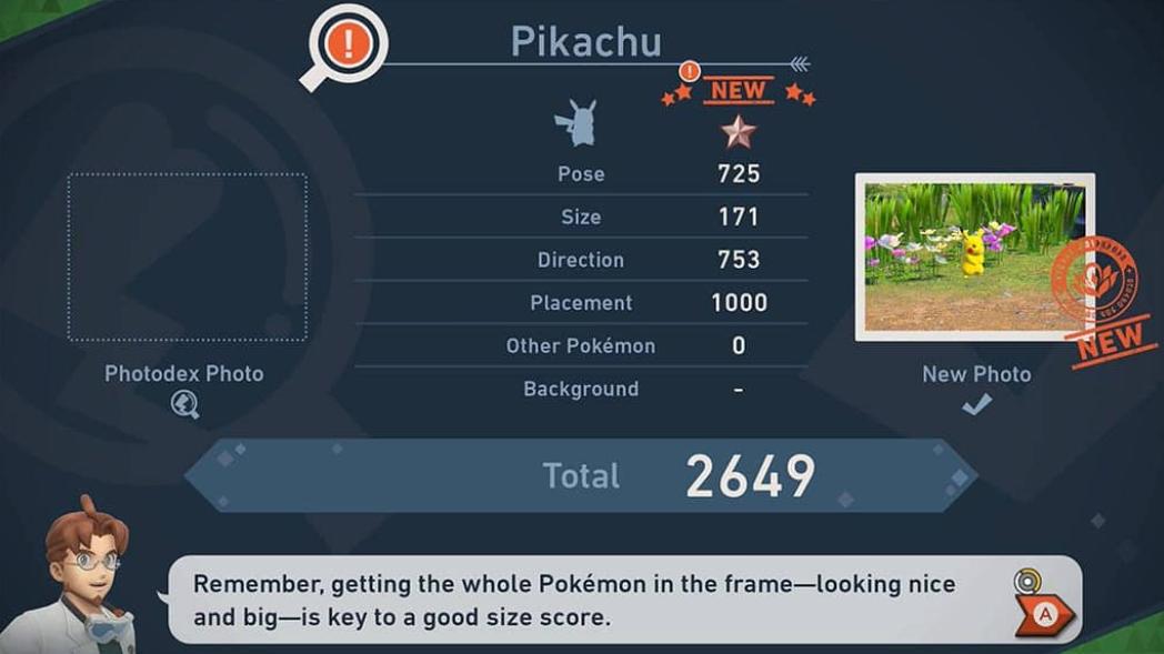 New Pokemon Snap Photo Score