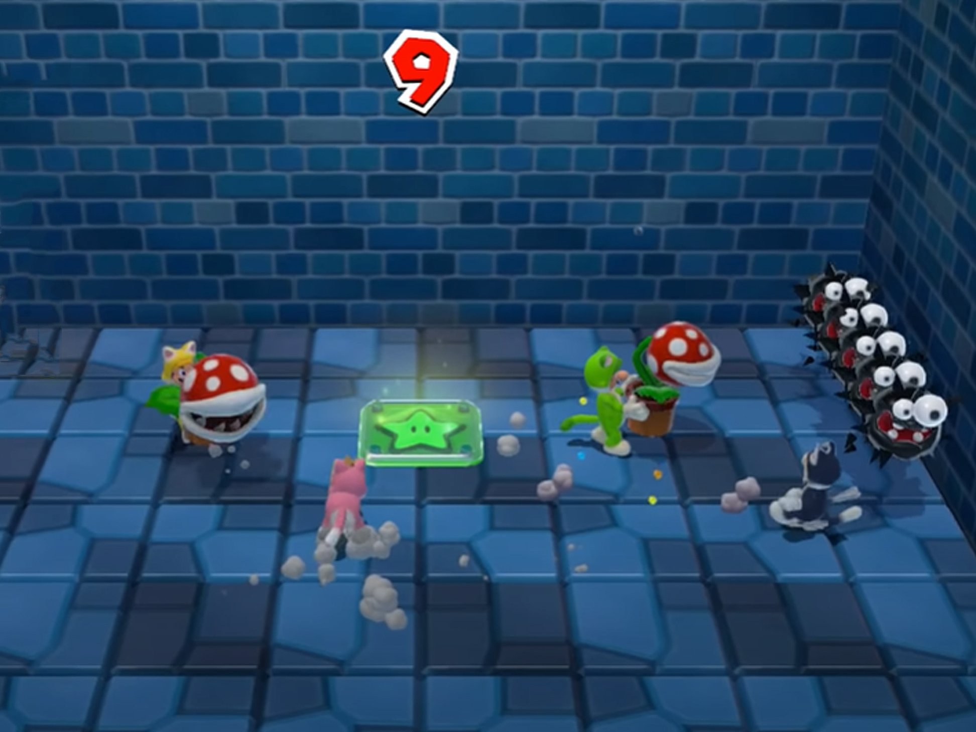 Super Mario 3D World Stars World Mario and Luigi holding potted Piranha Plants