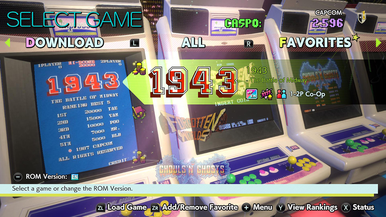 Capcom Arcade Stadium Switch Screenshot