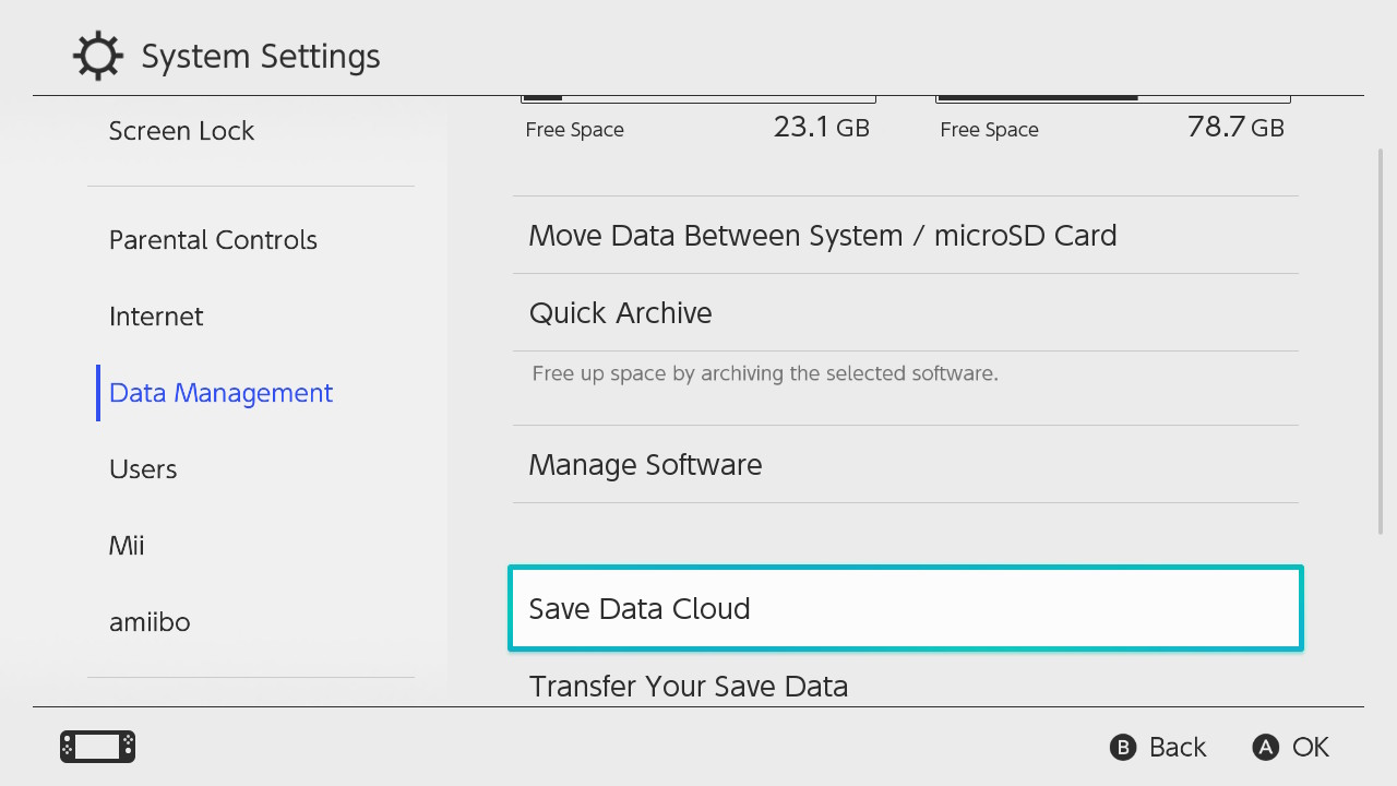 Nintendo Switch Cloud Save Cloud Data