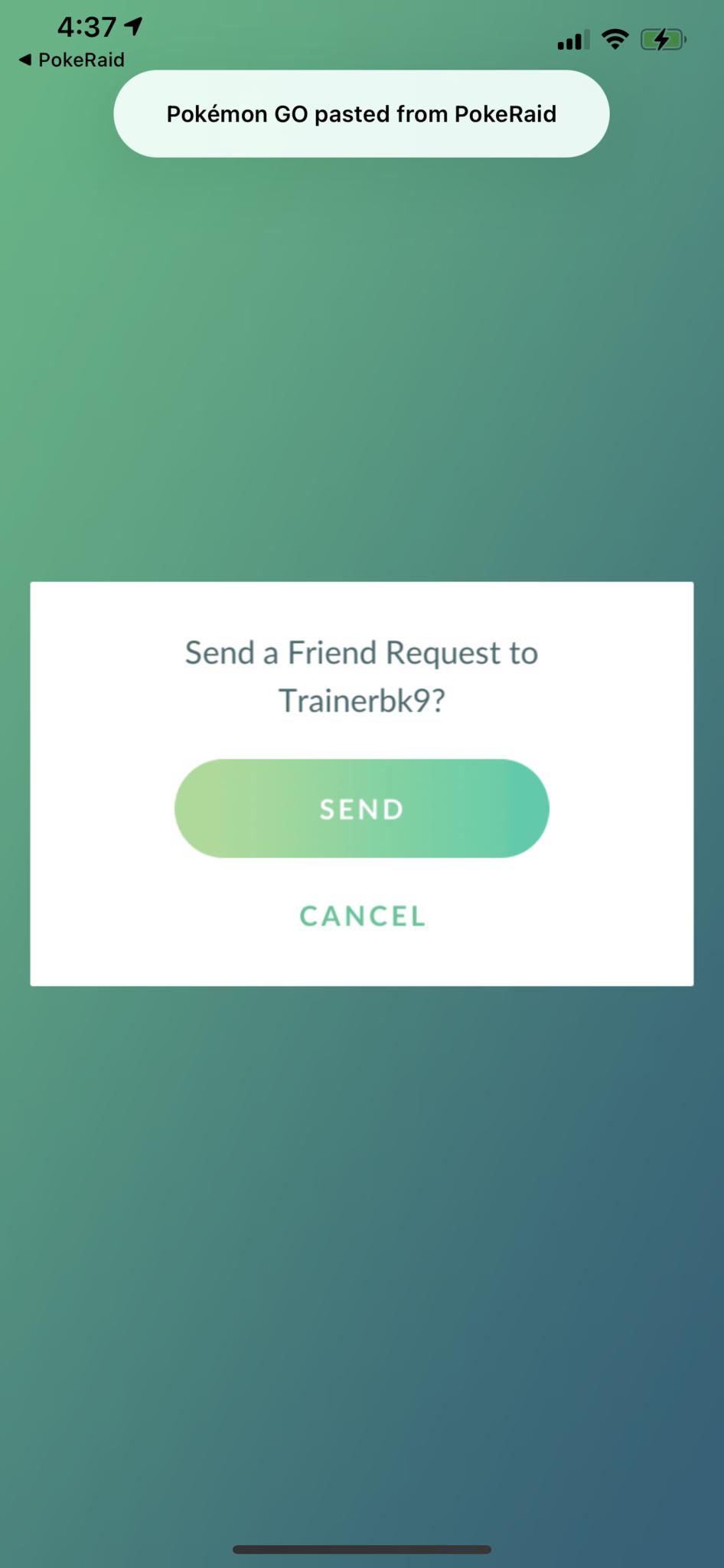 Pokemon Go Pokeraid Отправить запрос на добавление в друзья