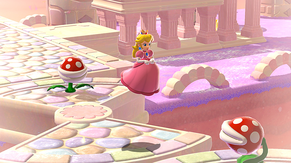 Super Mario 3d World Princess Peach With Piranha Plants