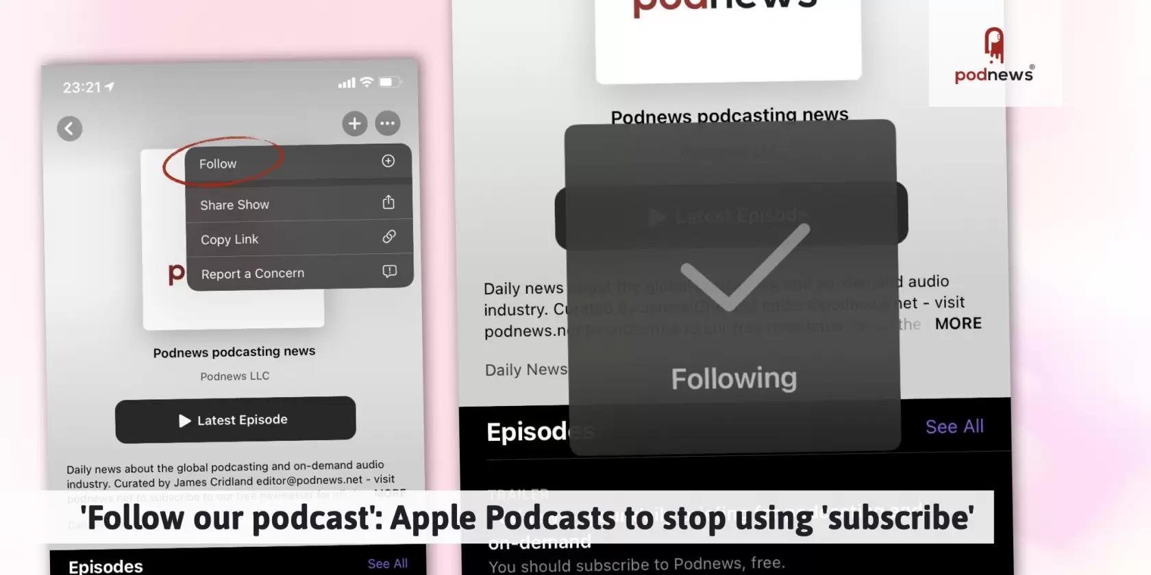 Apple Podcasts Follow Button Ios 14