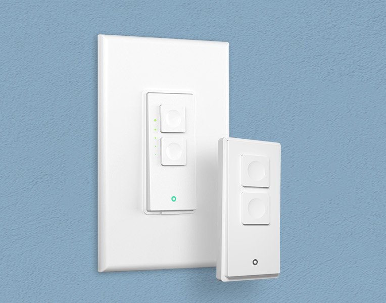 meross Smart Wifi Dimmer Switch Remote Kit on a blue background
