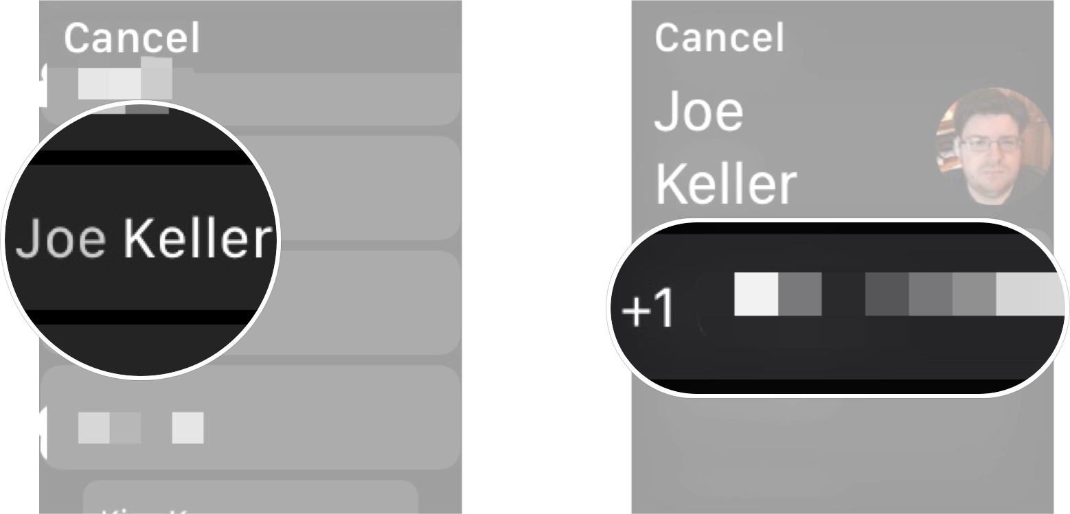 Share A Watch Face On Apple Watch: Tap the contact you want and then tap the number you want to send it to.