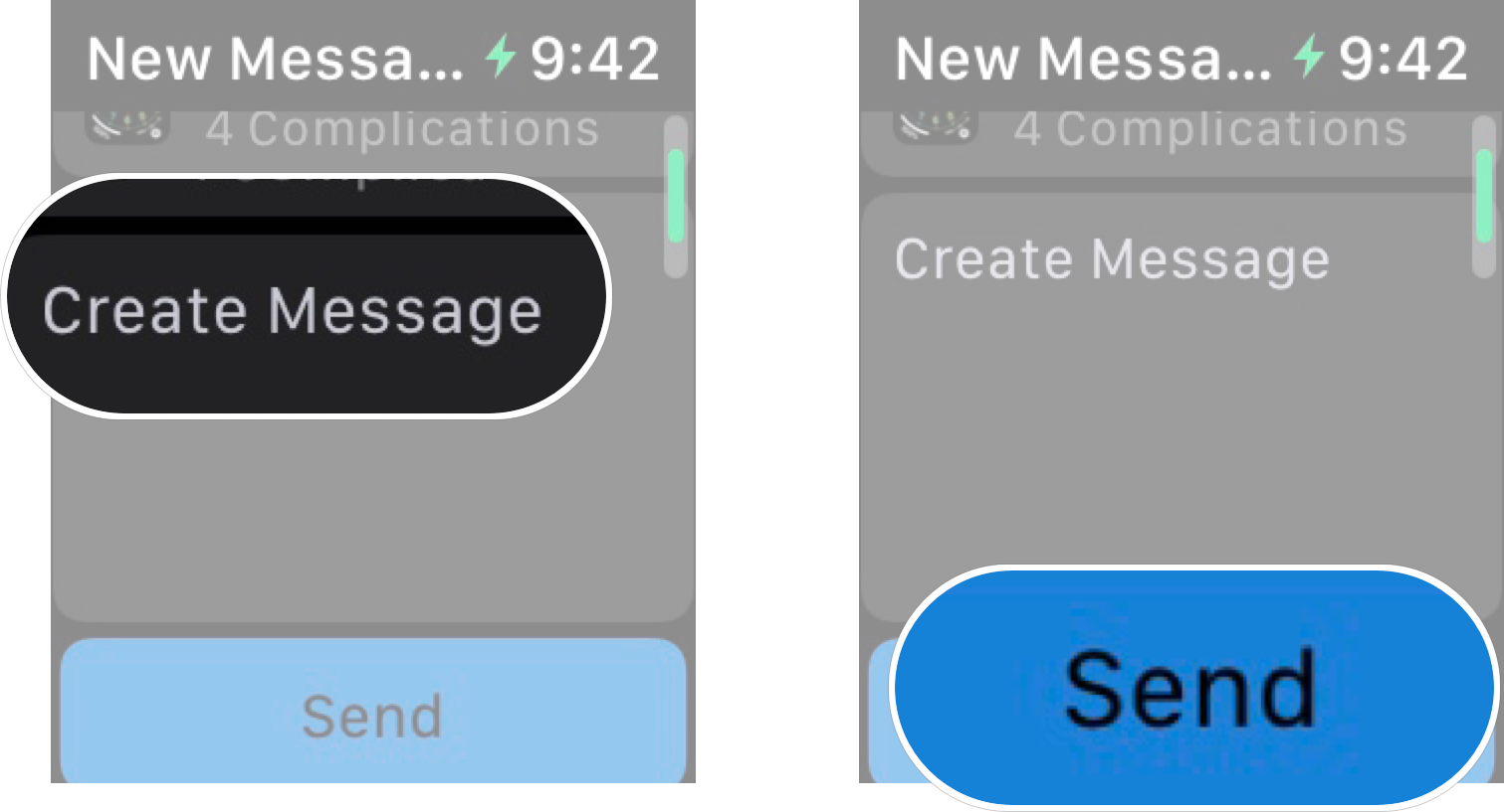 Share A Watch Face On Apple Watch: Tap create message if you want to add a message and then tap send. 
