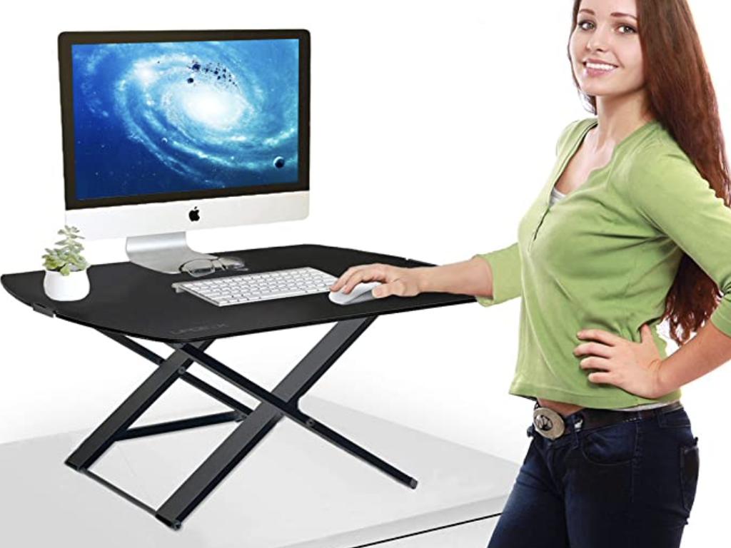 Deco2pro Adjustable Height Standing Sitting Desk Converter Lifestyle