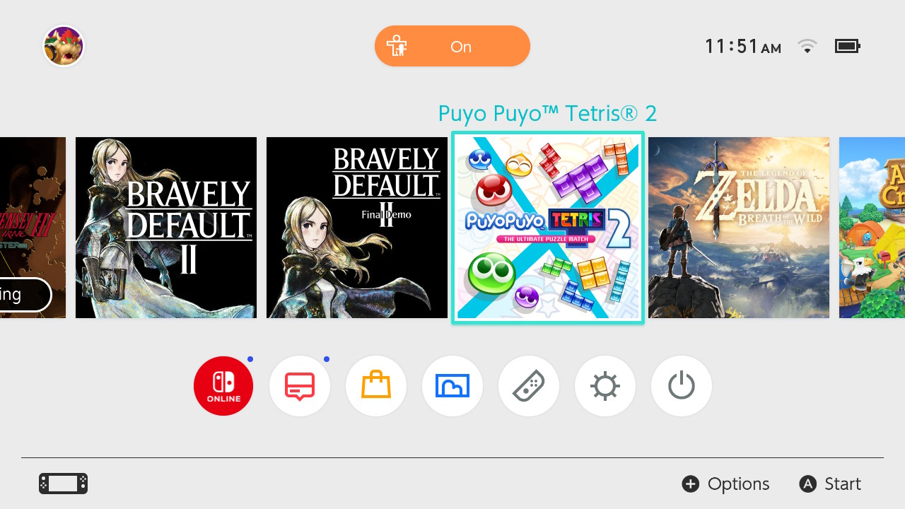 Para actualizar el software de tu Nintendo Switch: selecciona el juego en la pantalla de inicio