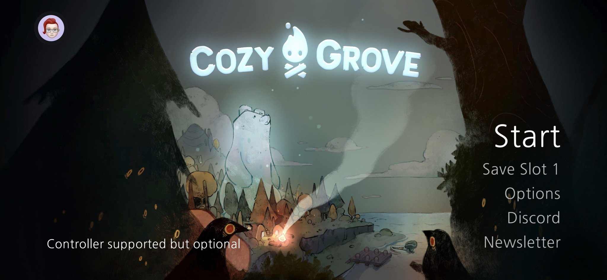 Cozy Grove Title Screen